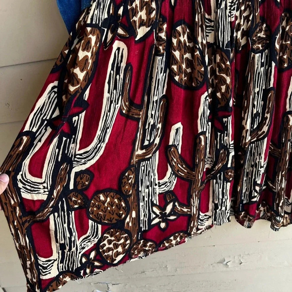 Vintage Western Cowboy Long Sleeve Dress - Size Medium Rodeo Modest Casual - Picture 3 of 5